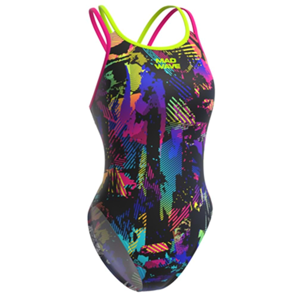 Mad Wave Women swimsuit antichlor Crossback GÖKKUŞAGI - S-36