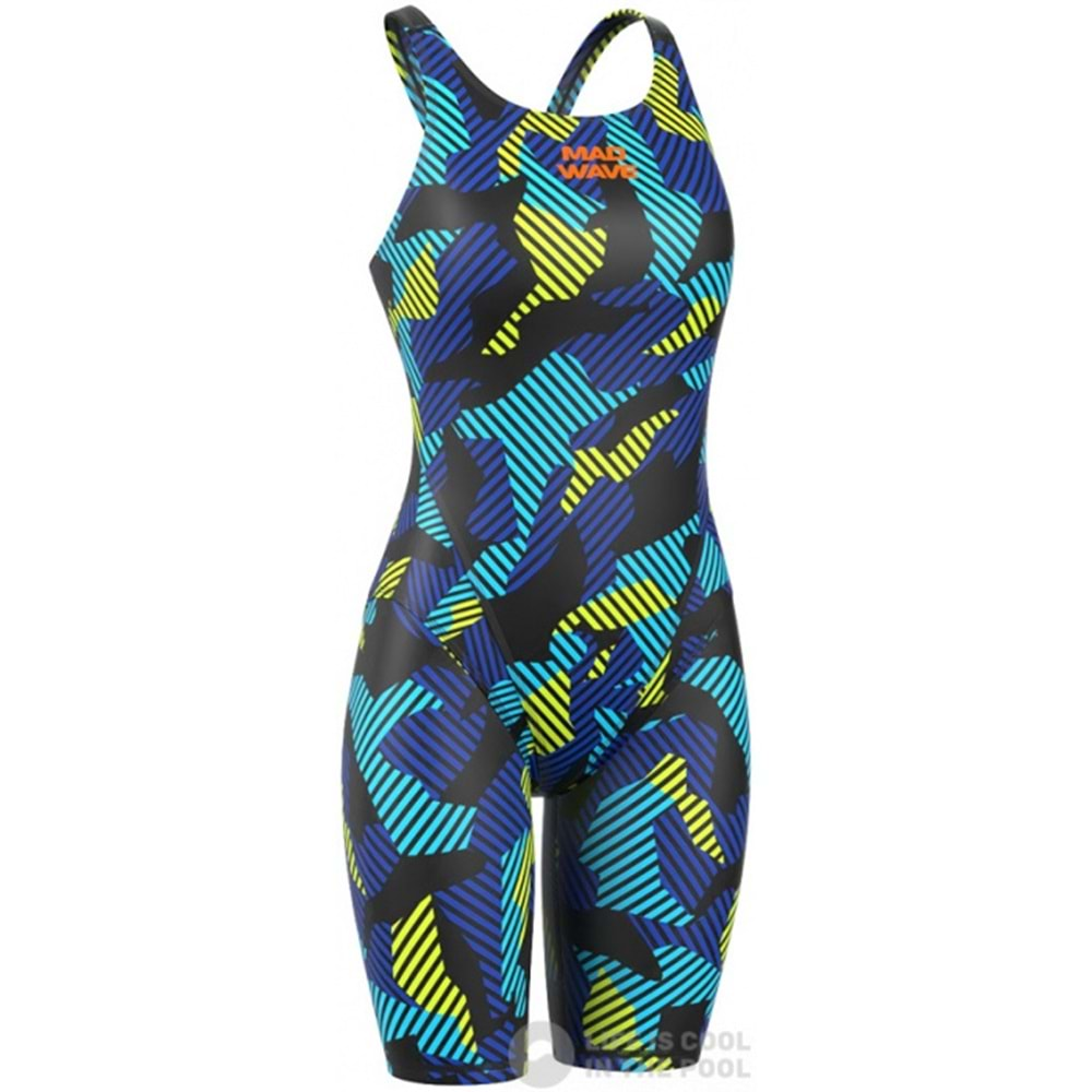 Mad Wave Women racing open back swimsuit NW EX BODYSHELL - Karışık/Çok Renkli - XXS/UK22/12-13 YAŞ