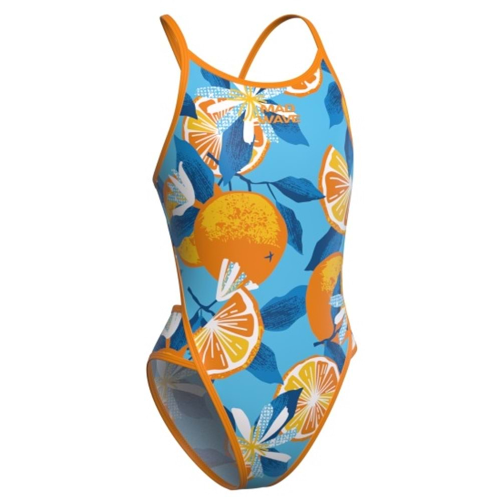 Mad Wave Kız Çocuk Mayosu Junior swimsuit antichlor - Renkli - M/8-9 YAŞ