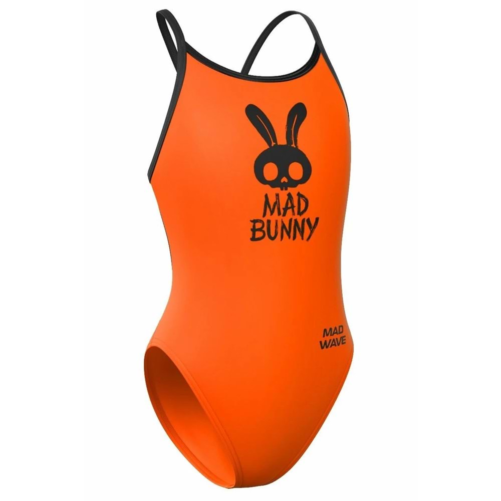 Mad Wave Kız Çocuk Mayo antichlor Flare junior PBT - Turuncu - M/8-9 YAŞ