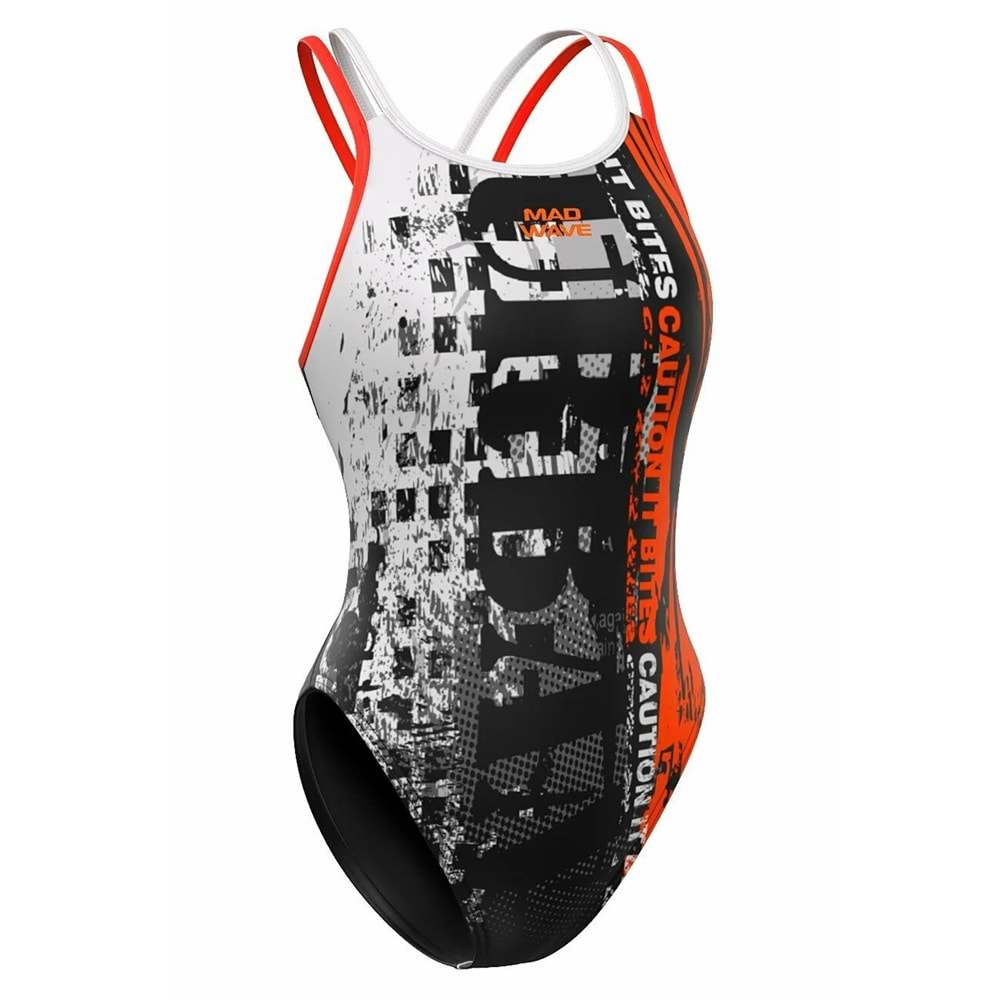 Mad Wave Kadın Mayo antichlor Crossback PBT H7 - Siyah - M/38 BEDEN