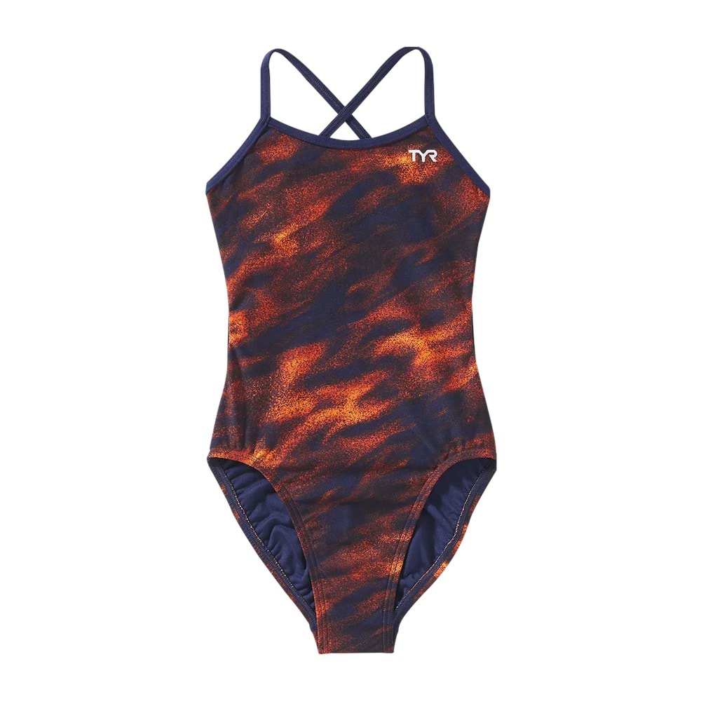 TYR Tyr Durafast Elite® Kız Çocuk Trinityfit Mayo - Soren - Turuncu - 24 - ST00674-2616