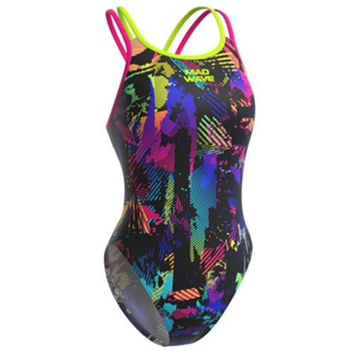 Mad Wave Women swimsuit antichlor Crossback GÖKKUŞAGI - S-36