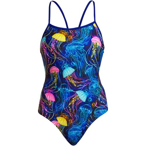 Funkita SS Schwimma Stinga Kız Çocuk Antrenman Mayo, İnce Askılı - Mavi - 8-9 YAŞ