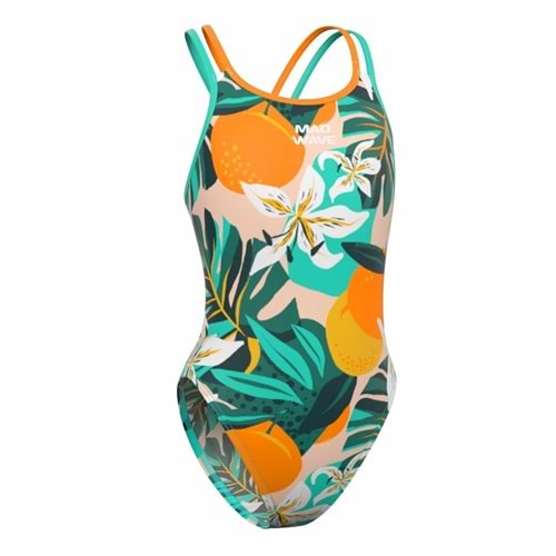 Mad Wave Kız Çocuk Mayo Crossback junior Anti-chlo - Renkli - XXL/14-15 YAŞ