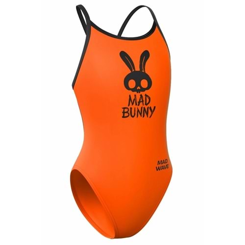 Mad Wave Kız Çocuk Mayo antichlor Flare junior PBT - Turuncu - L: 10-11 YAŞ
