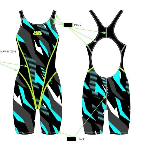 Mad Wave Kız Çocuk Mayosu antichlor Kneeskin junior - Renkli - XL/12-13 YAŞ
