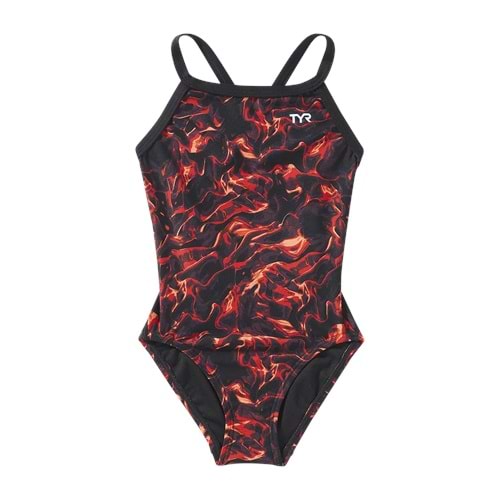 TYRTyr Durafast Elite® Diamondfit Kız Çocuk Mayo - Energia - Kırmızı - 22 - ST00666-2580