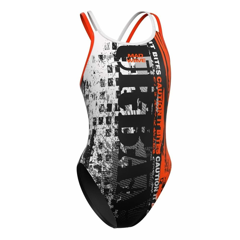 Mad Wave Kız Çocuk Mayo antichlor Crossback junior - Siyah - M/8-9 YAŞ