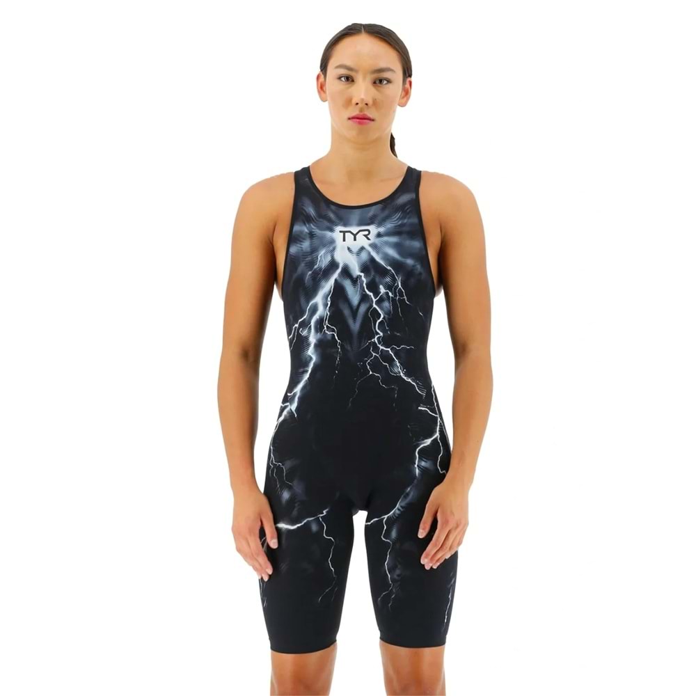 TYR Tyr Venzo™Open Back Kadın Yüzücü Mayo - Siyah-Beyaz - 22 - ST00653-2471