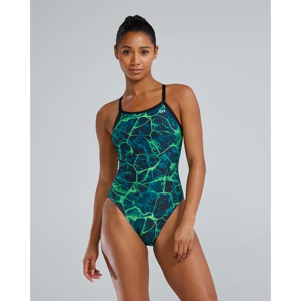 TYR Tyr Durafast Elite® Diamondfit Kadın Mayo - Synapse - Yeşil - 26 - ST00670-2595
