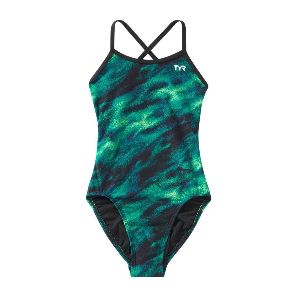 TYR Tyr Durafast Elite® Kız Çocuk Trinityfit Mayo - Soren - Yeşil - 22 - ST00672-2609